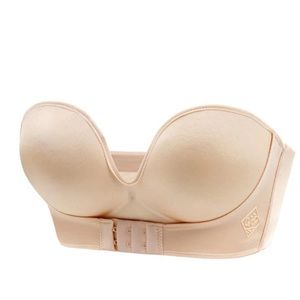 Magic bra front buckle strapless beige 36B